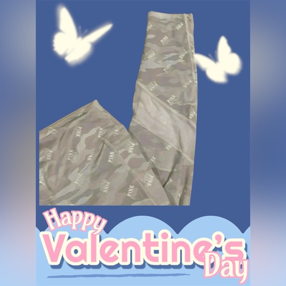 PINK Victoria’s Secret NWOT BEIGE & CAMO ACTIVE WORKOUT PANTS-Size Large - Picture 4 of 11